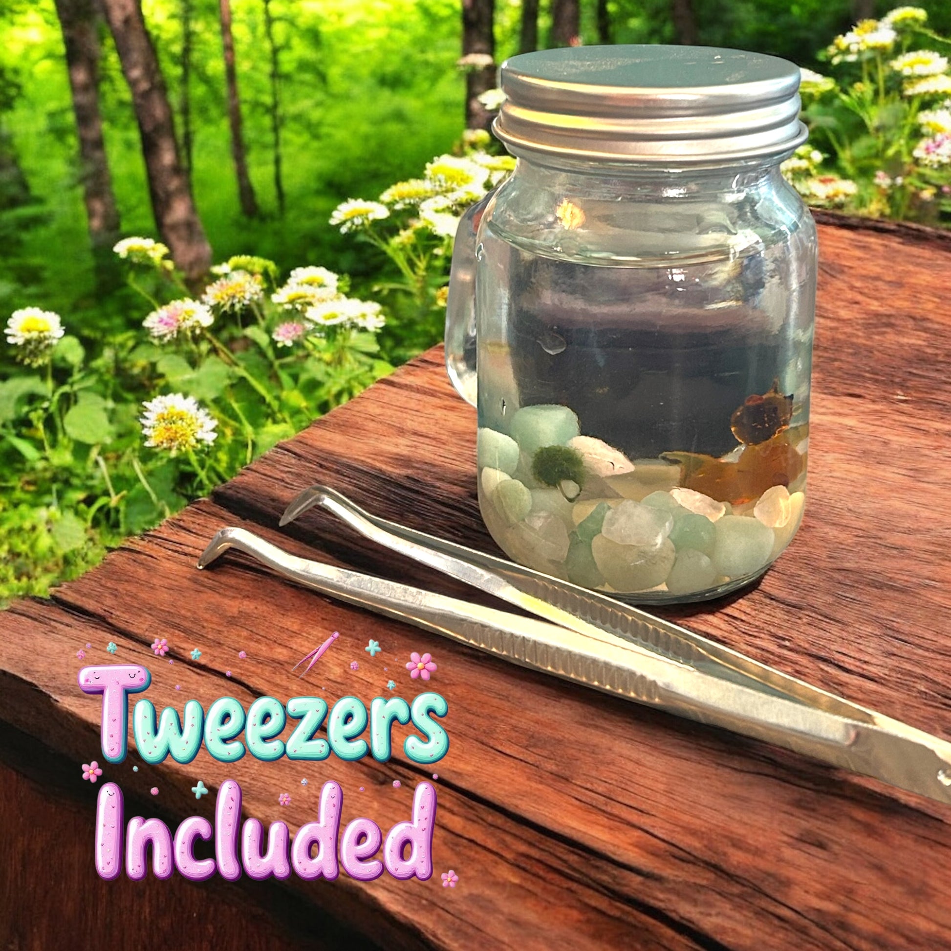 Marimo Mates Complete Kit with gemstones and Squirrel