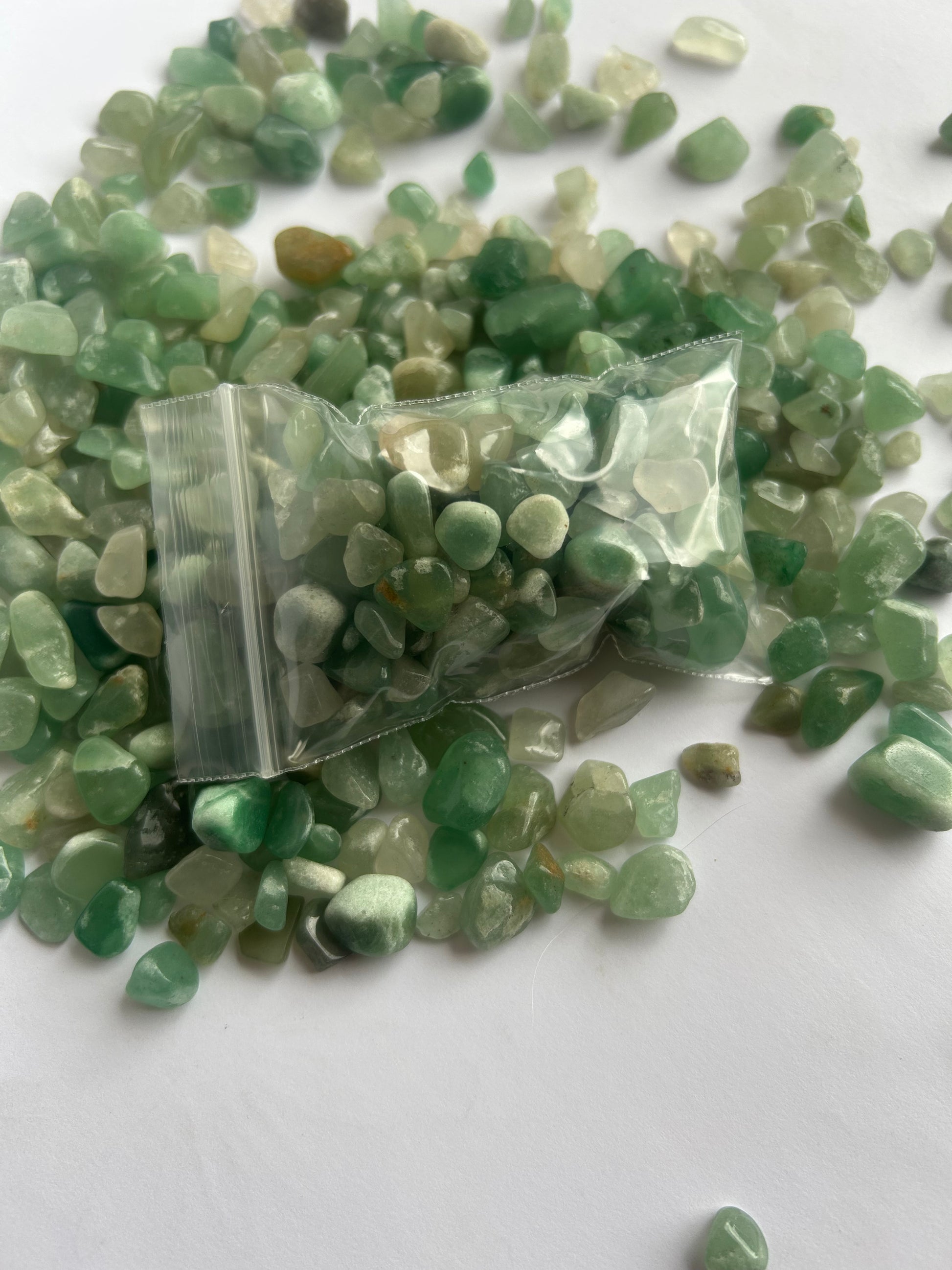 An example bag of 2.5 ounces of Green Aventurine