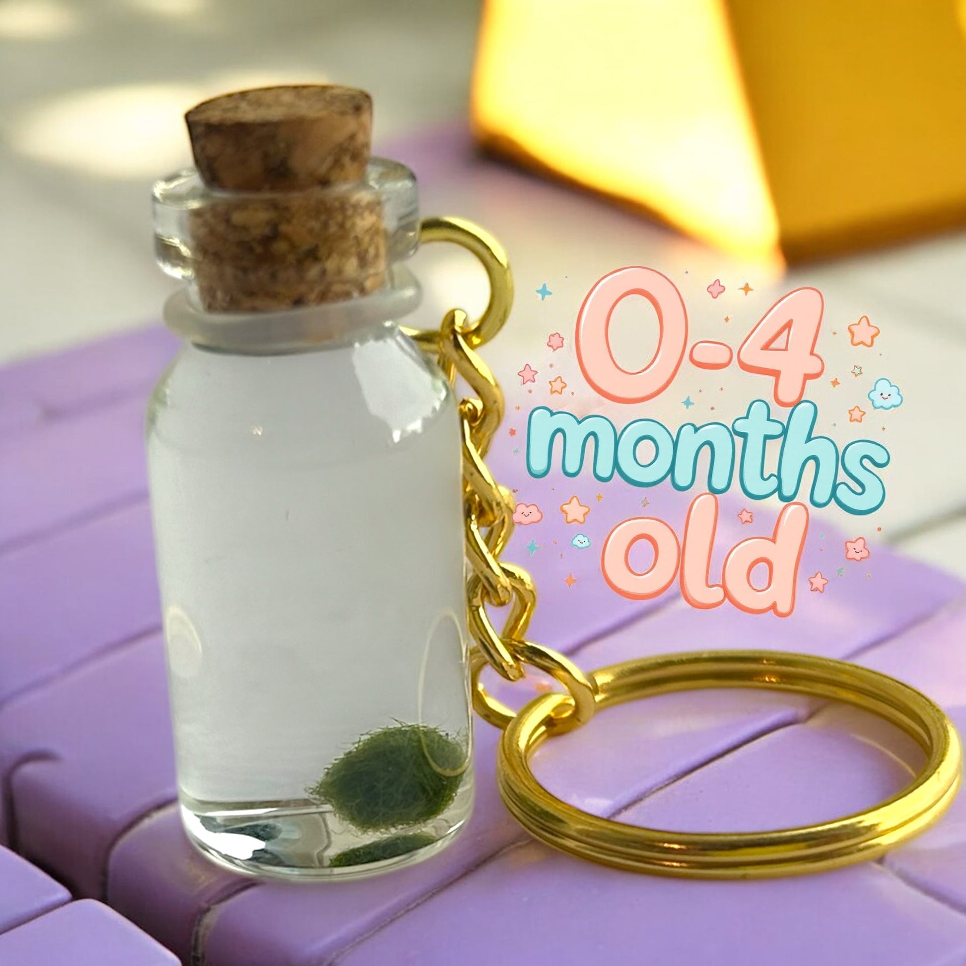 Tiny cladophora ball keychain